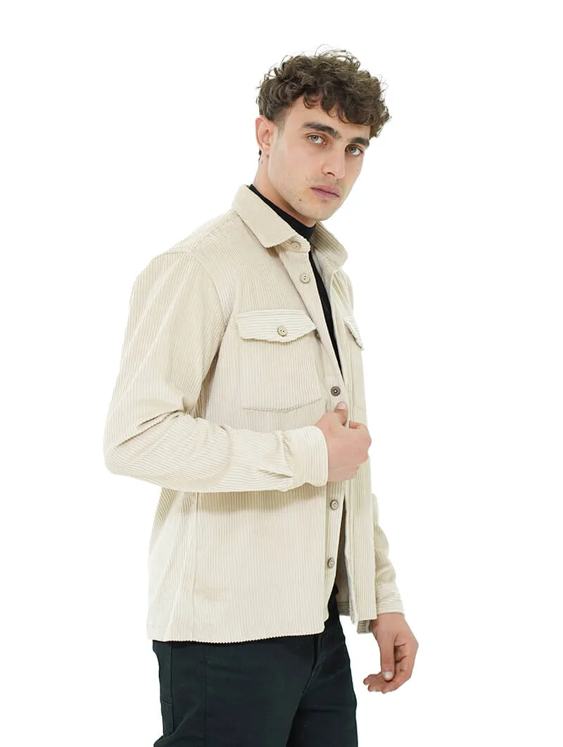 Surchemise en velours col chemise